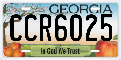GA license plate CCR6025