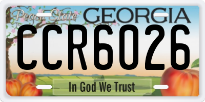 GA license plate CCR6026