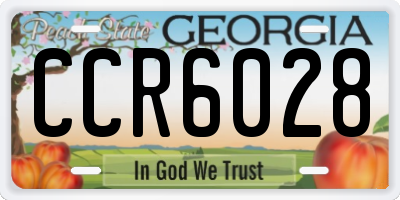 GA license plate CCR6028