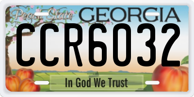GA license plate CCR6032