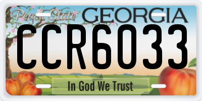 GA license plate CCR6033