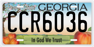 GA license plate CCR6036