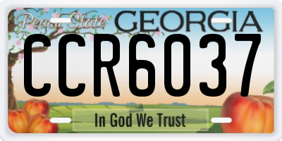 GA license plate CCR6037