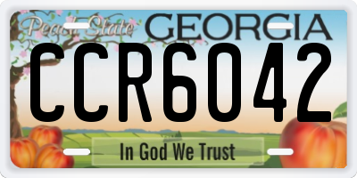 GA license plate CCR6042