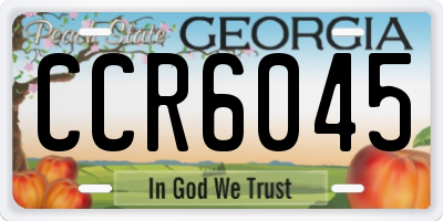 GA license plate CCR6045