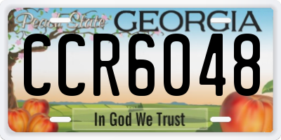 GA license plate CCR6048