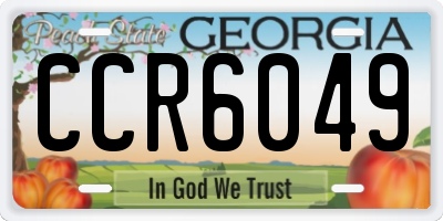 GA license plate CCR6049