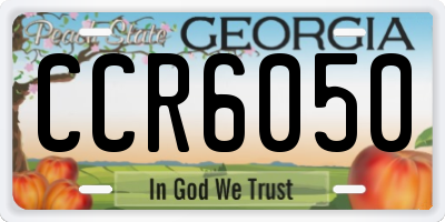 GA license plate CCR6050