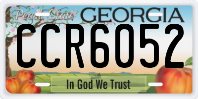 GA license plate CCR6052
