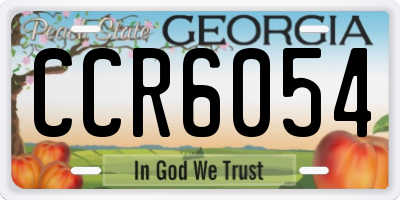 GA license plate CCR6054