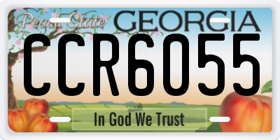 GA license plate CCR6055