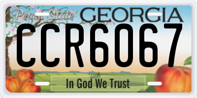 GA license plate CCR6067