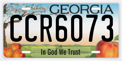 GA license plate CCR6073