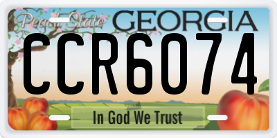 GA license plate CCR6074