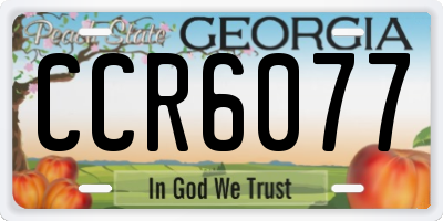 GA license plate CCR6077