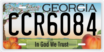 GA license plate CCR6084
