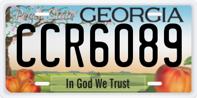 GA license plate CCR6089