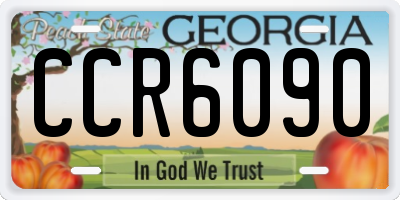 GA license plate CCR6090