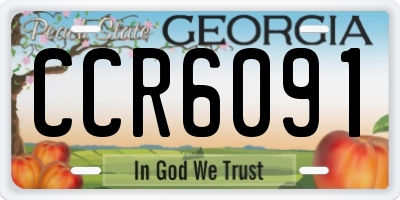 GA license plate CCR6091