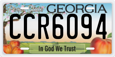 GA license plate CCR6094