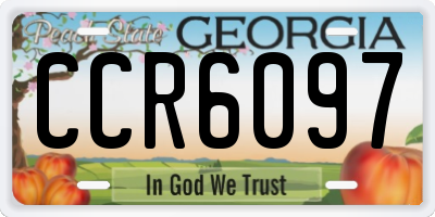 GA license plate CCR6097