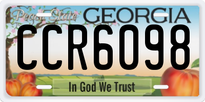GA license plate CCR6098