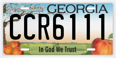 GA license plate CCR6111