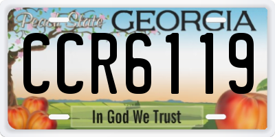 GA license plate CCR6119