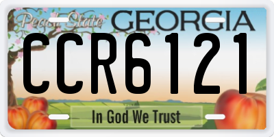 GA license plate CCR6121