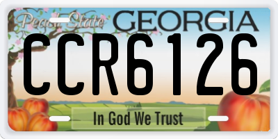 GA license plate CCR6126