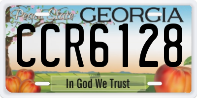 GA license plate CCR6128