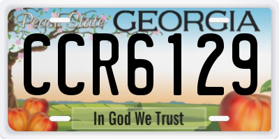 GA license plate CCR6129