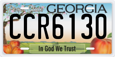 GA license plate CCR6130