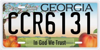 GA license plate CCR6131