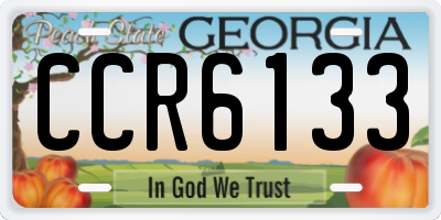 GA license plate CCR6133