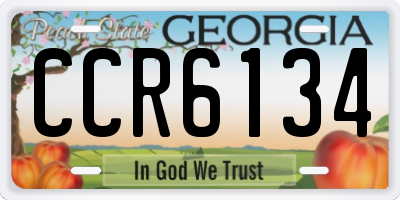 GA license plate CCR6134