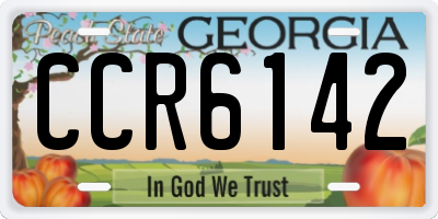 GA license plate CCR6142