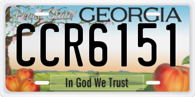 GA license plate CCR6151