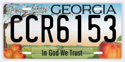 GA license plate CCR6153