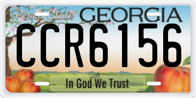 GA license plate CCR6156