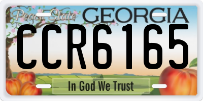 GA license plate CCR6165