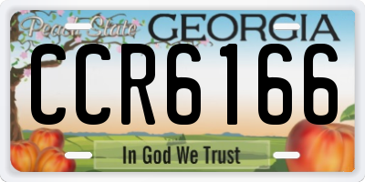 GA license plate CCR6166