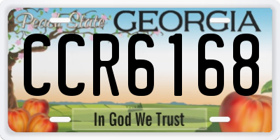GA license plate CCR6168