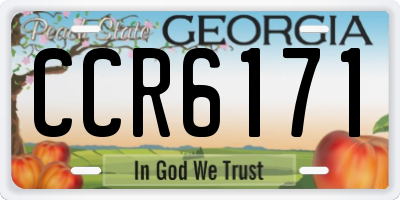 GA license plate CCR6171