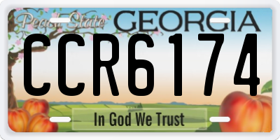 GA license plate CCR6174