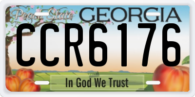 GA license plate CCR6176