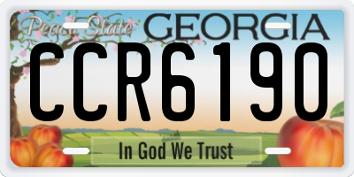 GA license plate CCR6190