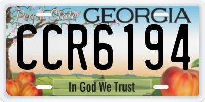 GA license plate CCR6194
