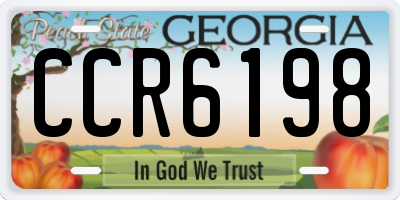 GA license plate CCR6198