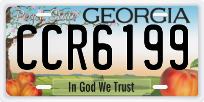 GA license plate CCR6199